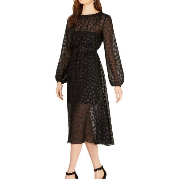 Avec Les Filles Black Heart Appliqué Dress 6 - Picture 1 of 4